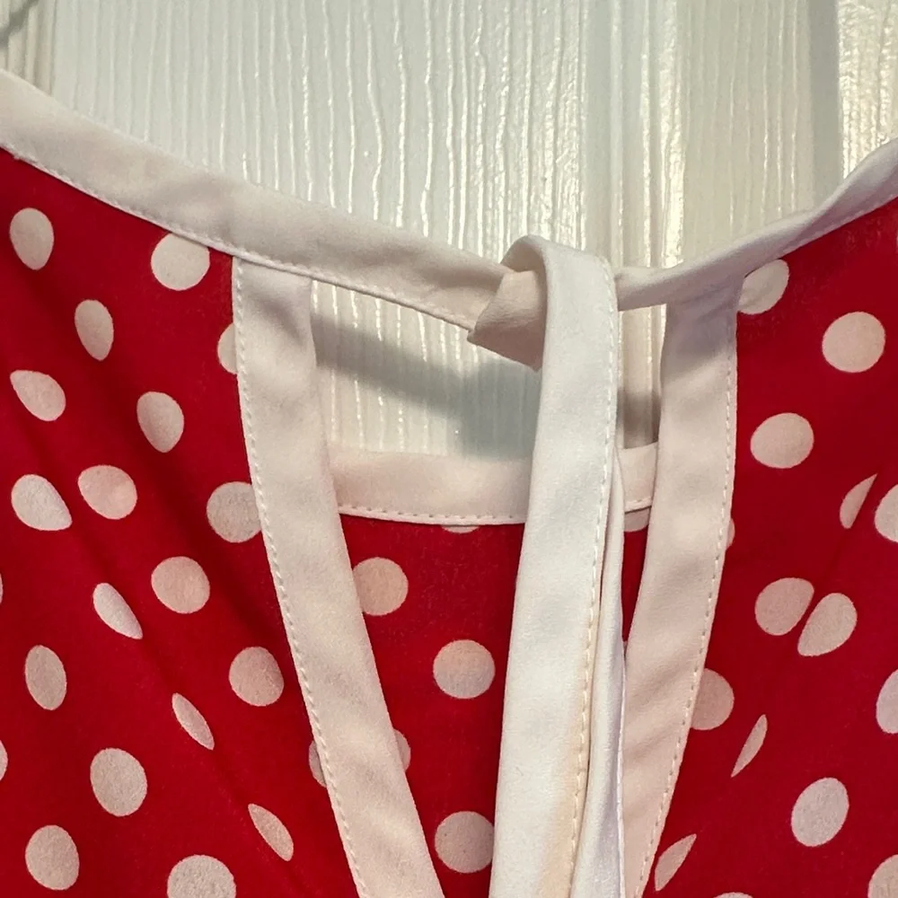 C Red and White Polka Dot Top - Picture 8 of 9
